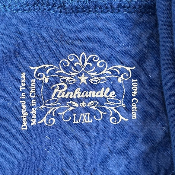 Panhandle Womens L XL Blue Bandana Open Front Waterfall Cardigan Cotton Stretch - Picture 6 of 16